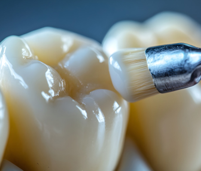 Up-close view of dental sealants