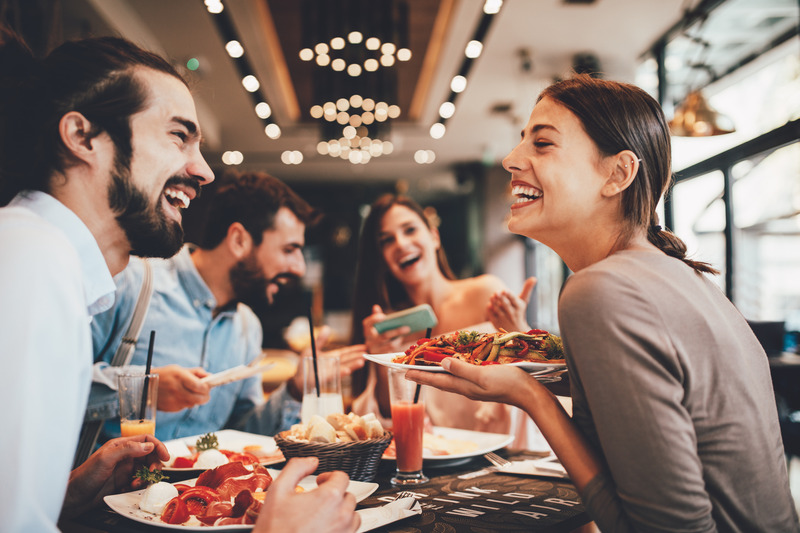 Patient with good dental health smiling on a date